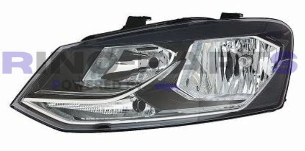 FARO FANALE PROIETTORE SX SINISTRO H7-H7 NERO PER VW POLO DAL 2014 AL 2017