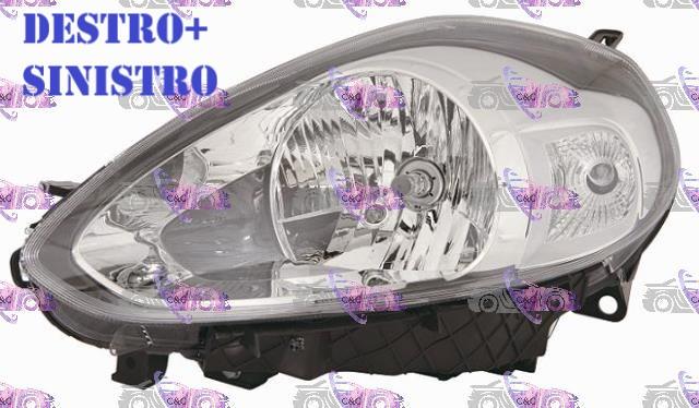 COPPIA FARI FANALE PROIETTORE DX+SX H4 P.CROMATA C/MOTORE PER FIAT PUNTO EVO 09>
