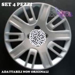Copricerchi Borchie Coppe Ruota Per Fiat Serie 4 (dal 1999) - Kit 14 Punti, Non Originali, Codice 9228